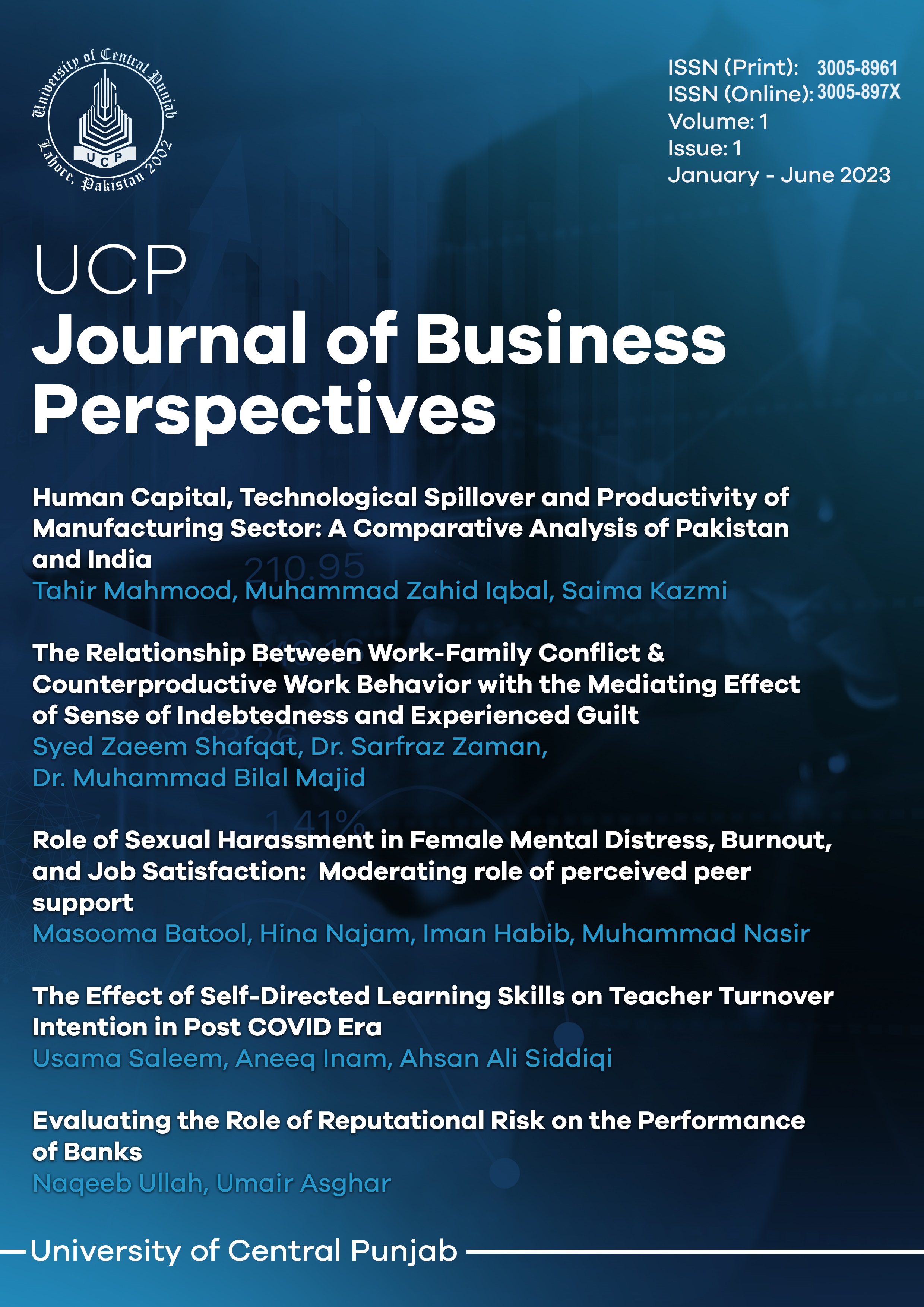 					View Vol. 1 No. 1 (2023): UCP Journal of Business Perspective
				